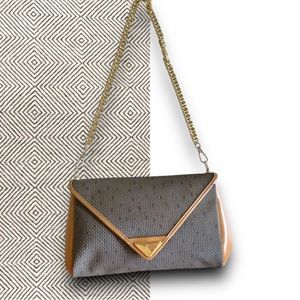 YSL Yves Saint Laurent shoulder clutch vintage VGC vachetta leather clean #H58
